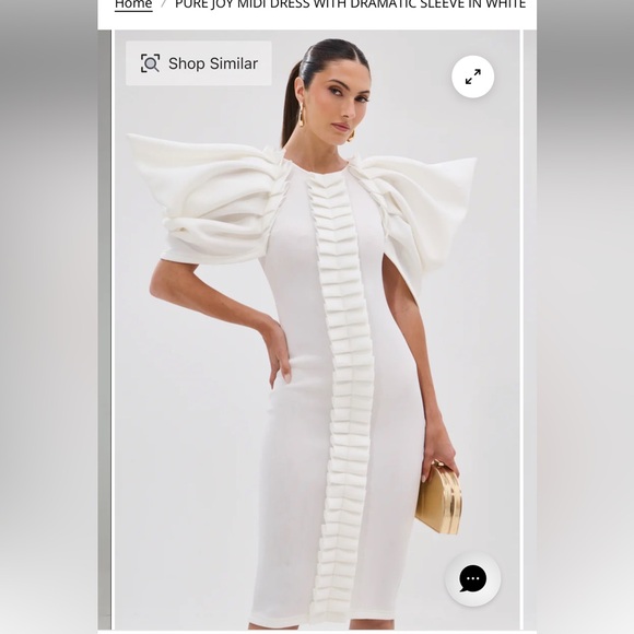 AKIRA White Ruffled Long Sleeve Dress - Picture 2 of 3